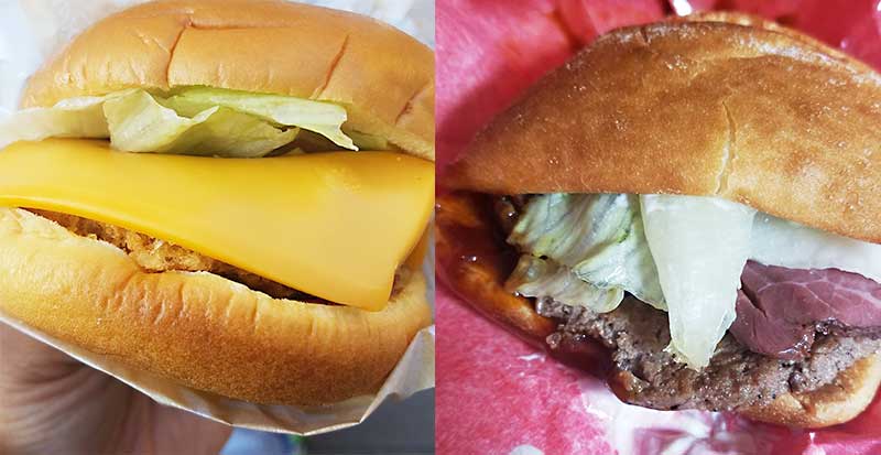 ハンバーガー２種類